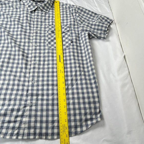 Outdoor Research Shirt Mens XL Blue Check Camp Trail Hike Button Up Seapine - Picture 9 of 13